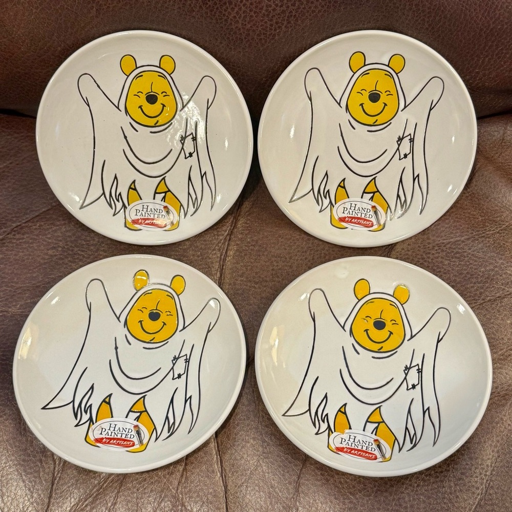 Disney Winnie the Pooh Ghosts Halloween Appetizer Plates - Set of Four